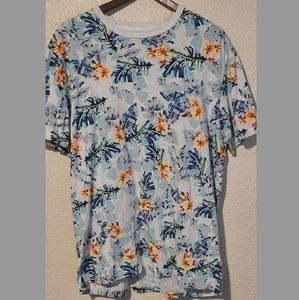 Floral XL Blue grey and yellow